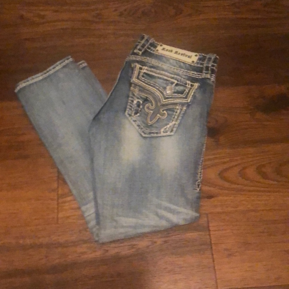 ROCK REVIVAL KAI CAPRI JEANS